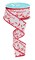 RG Ribbon: 1.5" Christmas Candy Canes Wired Ribbon, 10 Yards - White, Red - For Crafts, Wreaths, Bows, Floral Arrangements, Gift Wrap, and Decorations